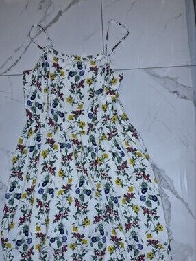 Old Navy White Floral Maxi Spaghetti Straps